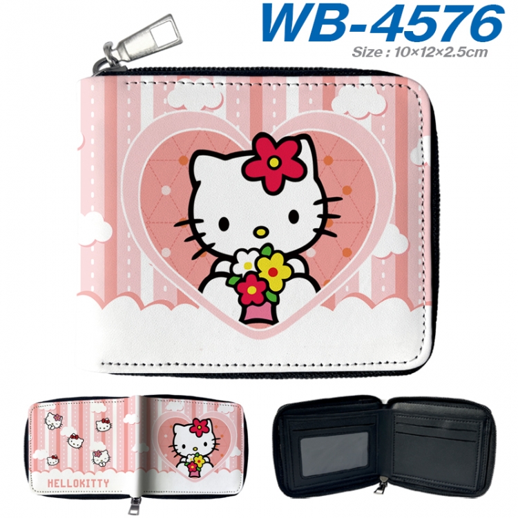 sanrio Anime color short full zip folding wallet 10x12x2.5cm  WB-4576A