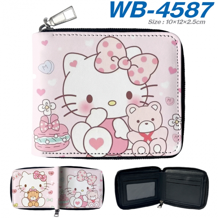 sanrio Anime color short full zip folding wallet 10x12x2.5cm WB-4587A