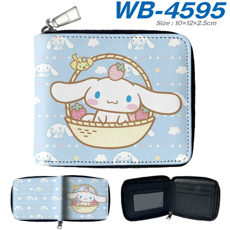 sanrio Anime color short full zip folding wallet 10x12x2.5cm WB-4595A