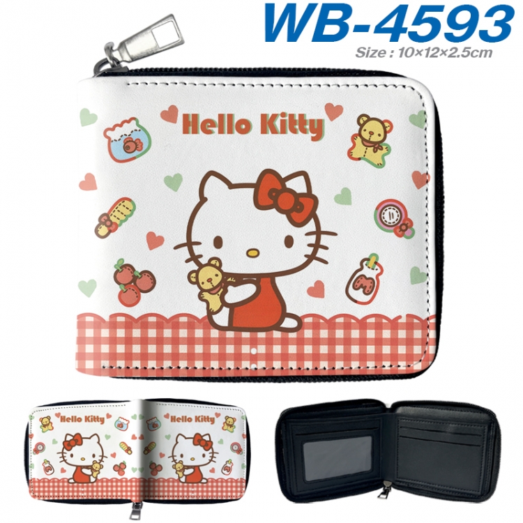 sanrio Anime color short full zip folding wallet 10x12x2.5cm WB-4593A