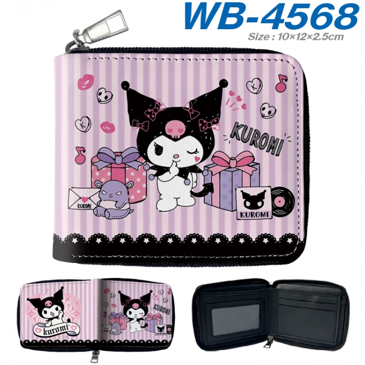 sanrio Anime color short full zip folding wallet 10x12x2.5cm WB-4568A