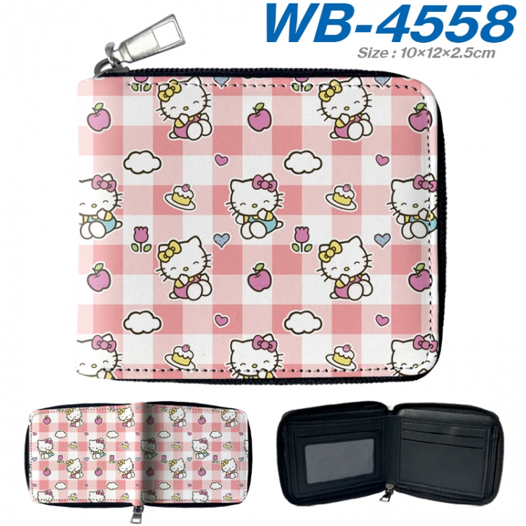 sanrio Anime color short full zip folding wallet 10x12x2.5cm WB-4558A