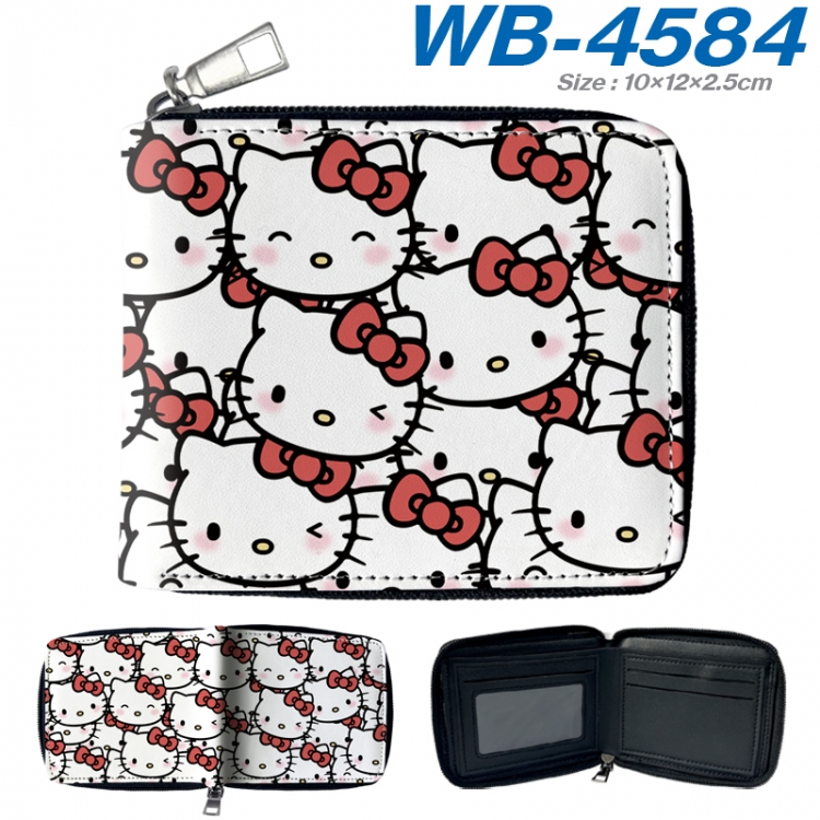 sanrio Anime color short full zip folding wallet 10x12x2.5cm WB-4584A