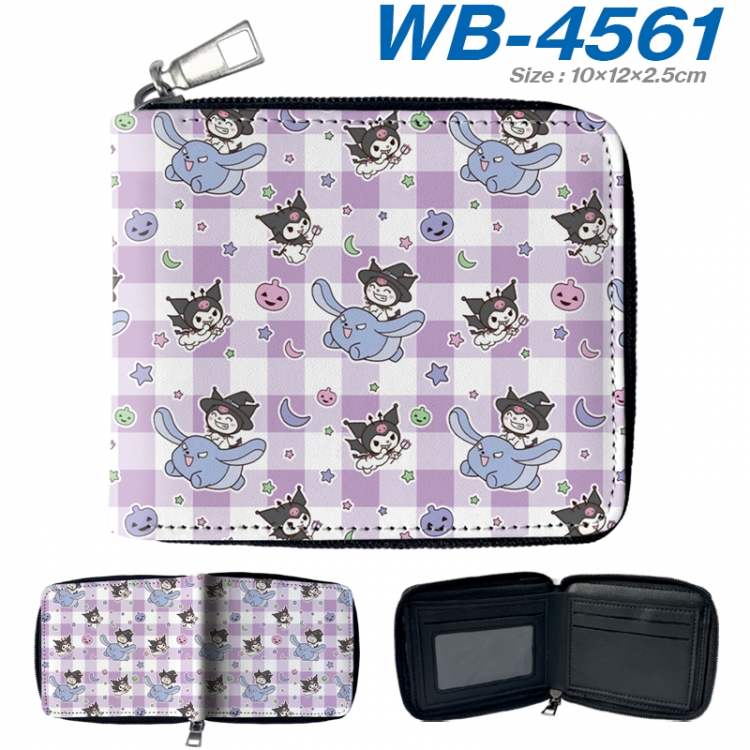 sanrio Anime color short full zip folding wallet 10x12x2.5cm WB-4561A