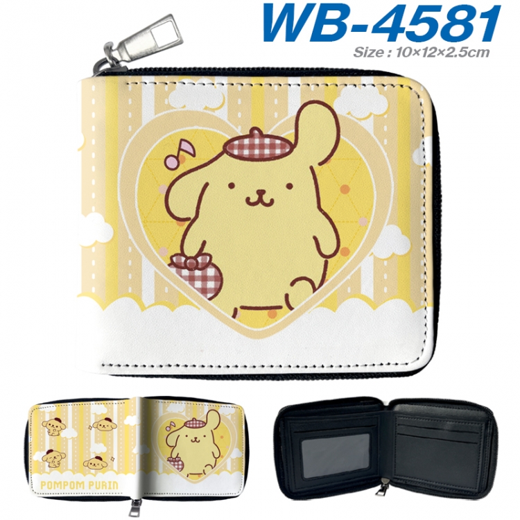 sanrio Anime color short full zip folding wallet 10x12x2.5cm WB-4581A