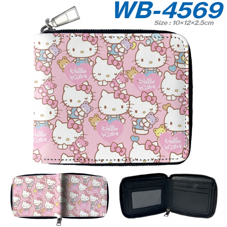 sanrio Anime color short full zip folding wallet 10x12x2.5cm WB-4569A