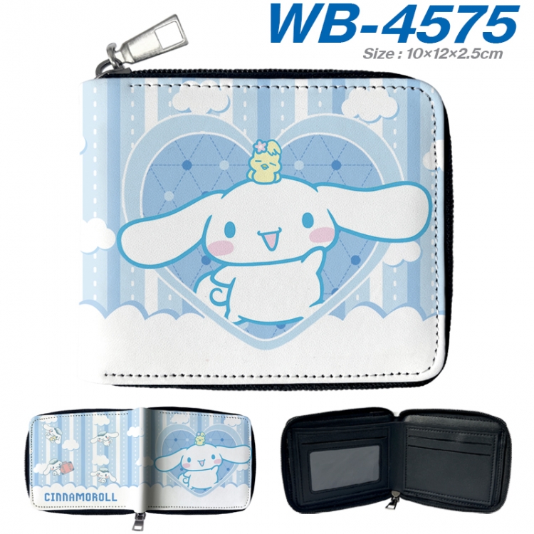 sanrio Anime color short full zip folding wallet 10x12x2.5cm WB-4575A