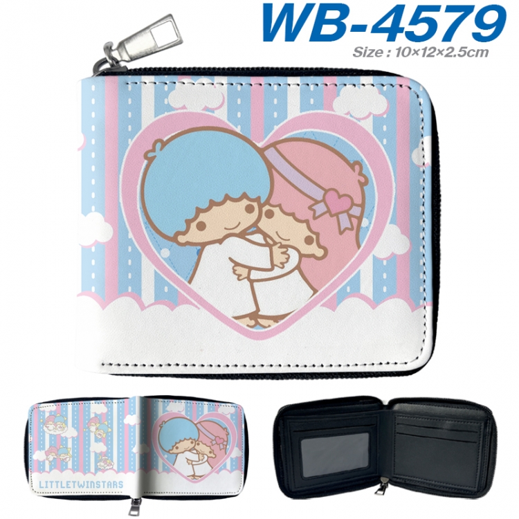 sanrio Anime color short full zip folding wallet 10x12x2.5cm WB-4579A