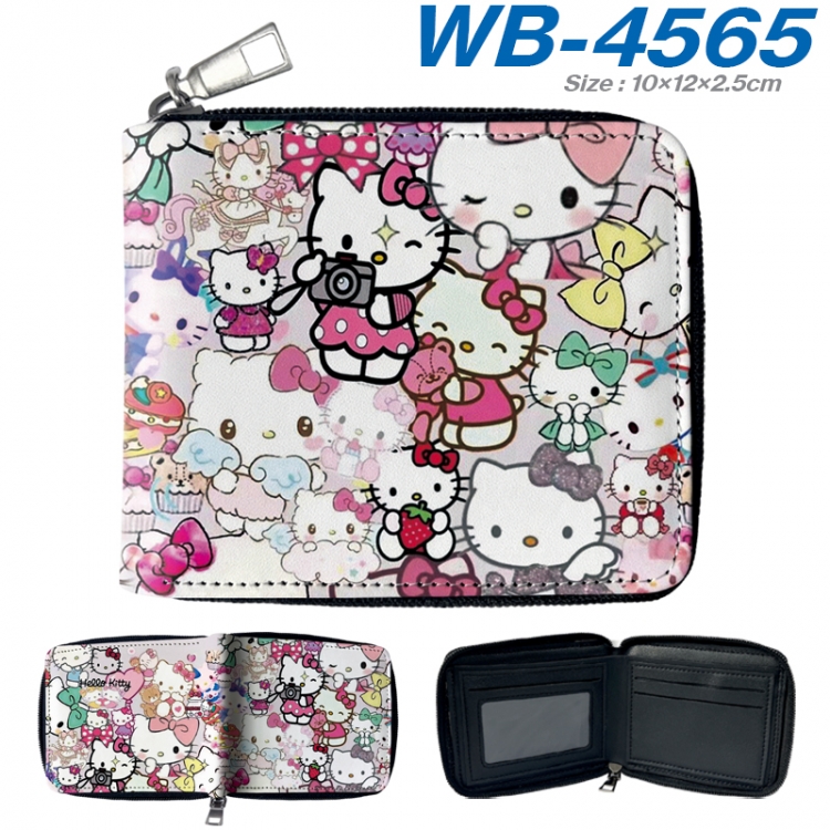 sanrio Anime color short full zip folding wallet 10x12x2.5cm WB-4565A