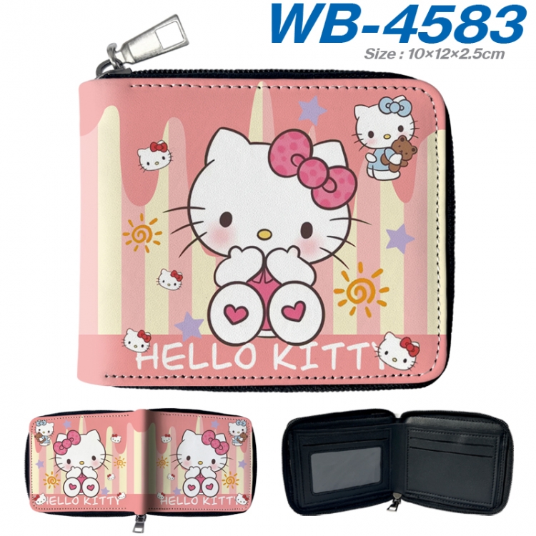 sanrio Anime color short full zip folding wallet 10x12x2.5cm WB-4583A