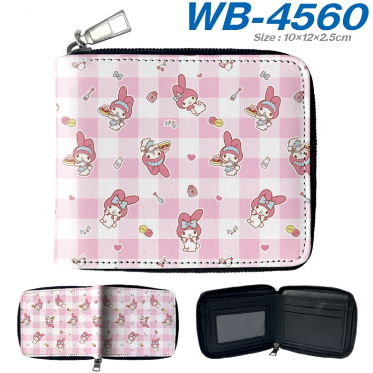 sanrio Anime color short full zip folding wallet 10x12x2.5cm WB-4560A