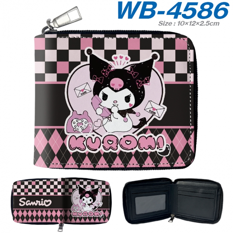 sanrio Anime color short full zip folding wallet 10x12x2.5cm WB-4586A