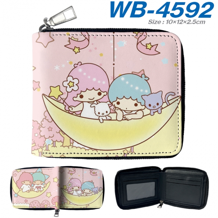 sanrio Anime color short full zip folding wallet 10x12x2.5cm  WB-4592A