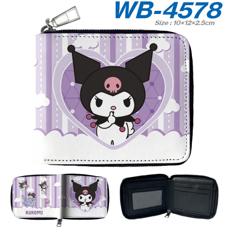 sanrio Anime color short full zip folding wallet 10x12x2.5cm WB-4578A