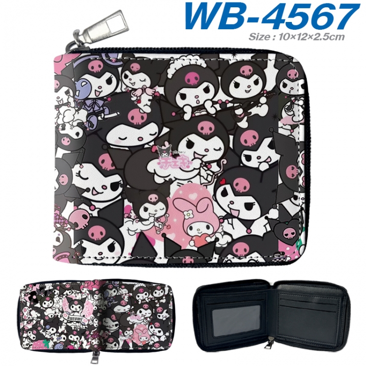 sanrio Anime color short full zip folding wallet 10x12x2.5cm WB-4567A