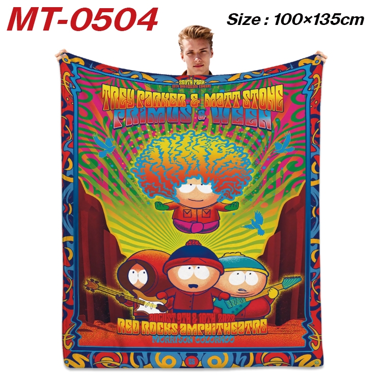 South Park  Anime flannel blanket air conditioner quilt double-sided printing 100x135cm MT-0504