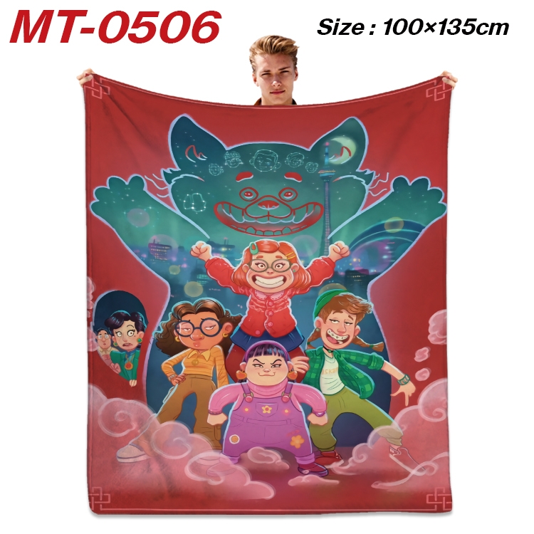 Turning Red  Anime flannel blanket air conditioner quilt double-sided printing 100x135cm  MT-0506