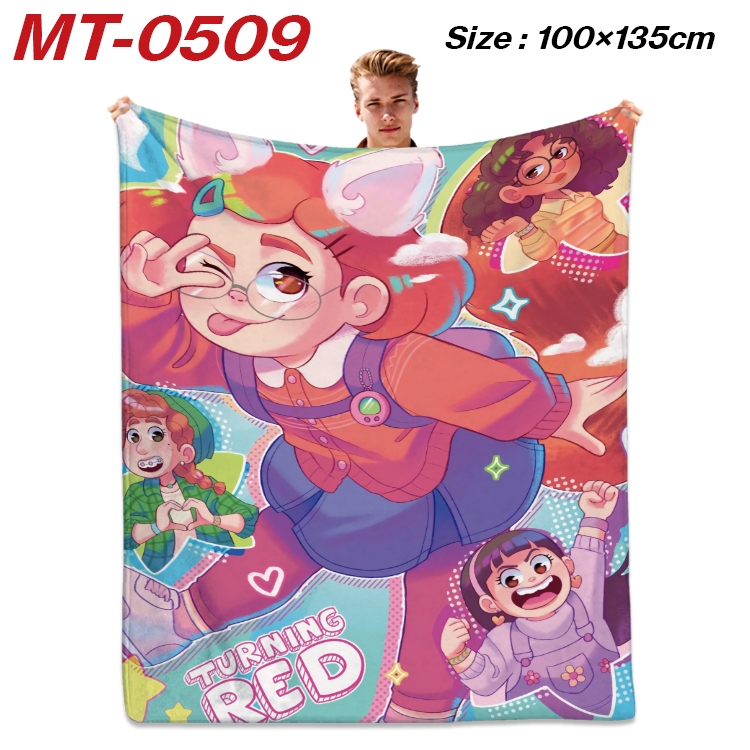 Turning Red  Anime flannel blanket air conditioner quilt double-sided printing 100x135cm MT-0509