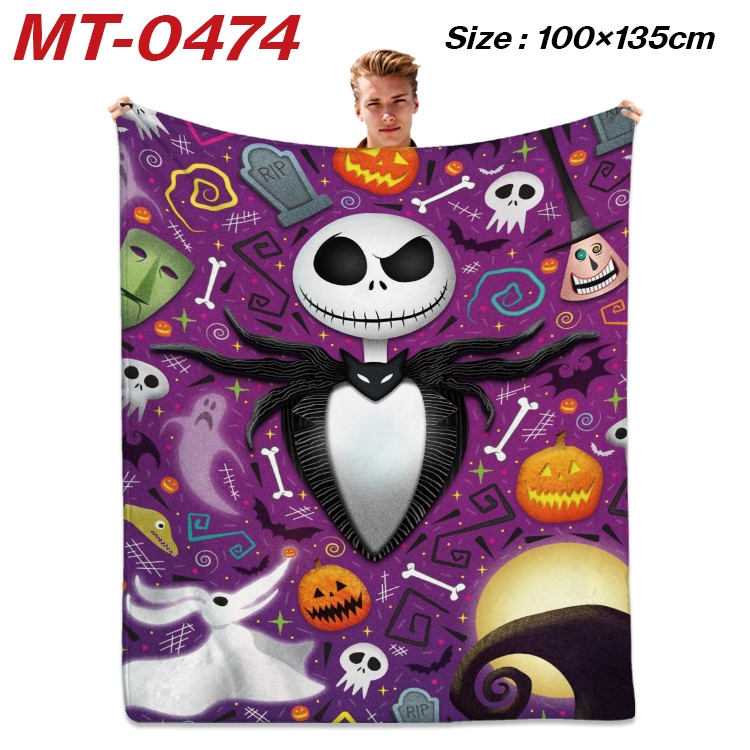 The Nightmare Before Christmas  Anime flannel blanket air conditioner quilt double-sided printing 100x135cm MT-0474