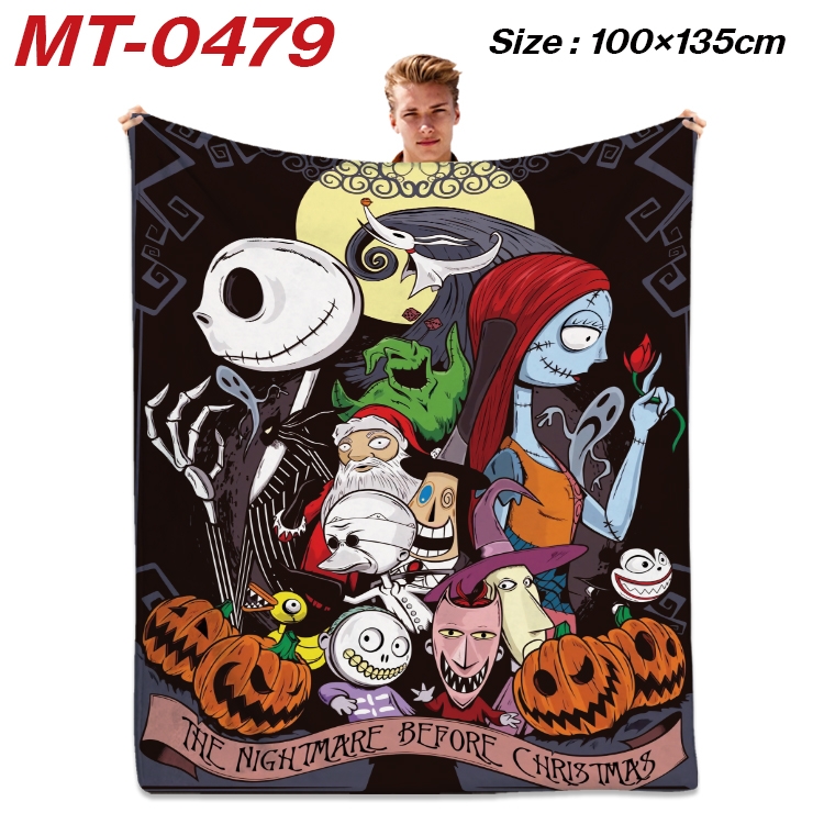 The Nightmare Before Christmas  Anime flannel blanket air conditioner quilt double-sided printing 100x135cm MT-0479