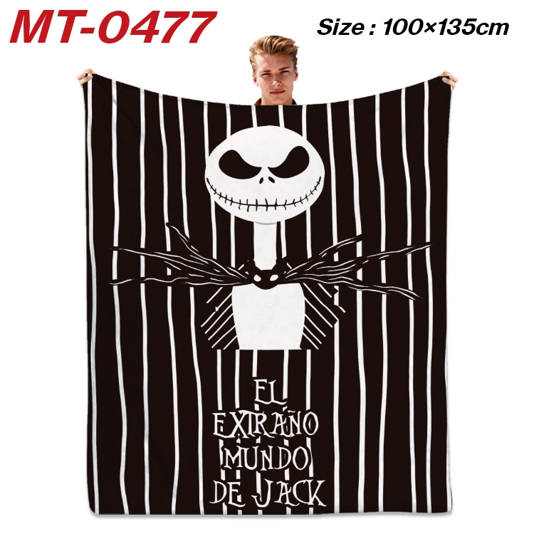 The Nightmare Before Christmas  Anime flannel blanket air conditioner quilt double-sided printing 100x135cm MT-0477