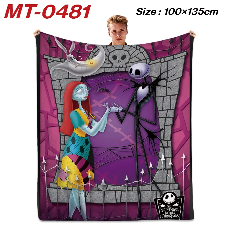 The Nightmare Before Christmas  Anime flannel blanket air conditioner quilt double-sided printing 100x135cm MT-0481