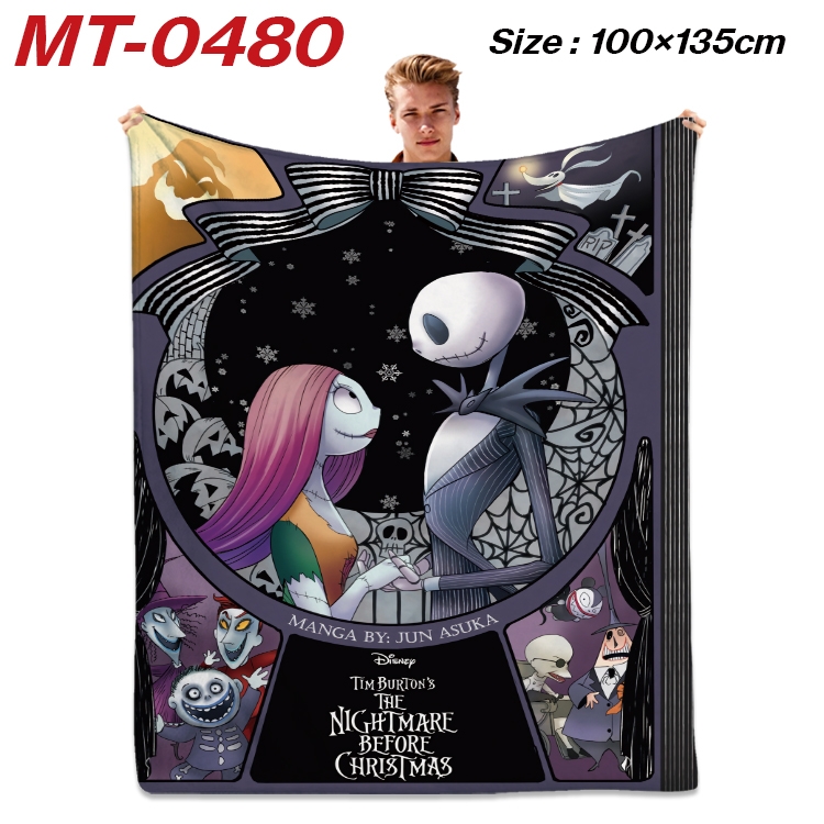 The Nightmare Before Christmas  Anime flannel blanket air conditioner quilt double-sided printing 100x135cm MT-0480