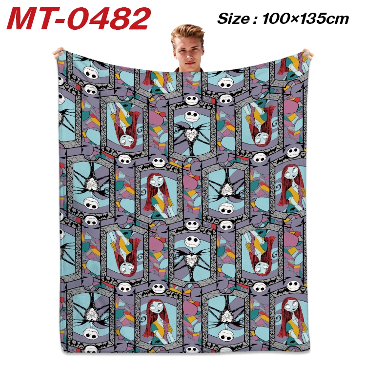 The Nightmare Before Christmas  Anime flannel blanket air conditioner quilt double-sided printing 100x135cm MT-0482