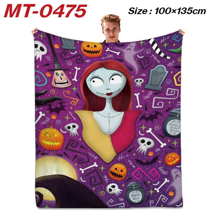 The Nightmare Before Christmas  Anime flannel blanket air conditioner quilt double-sided printing 100x135cm MT-0475