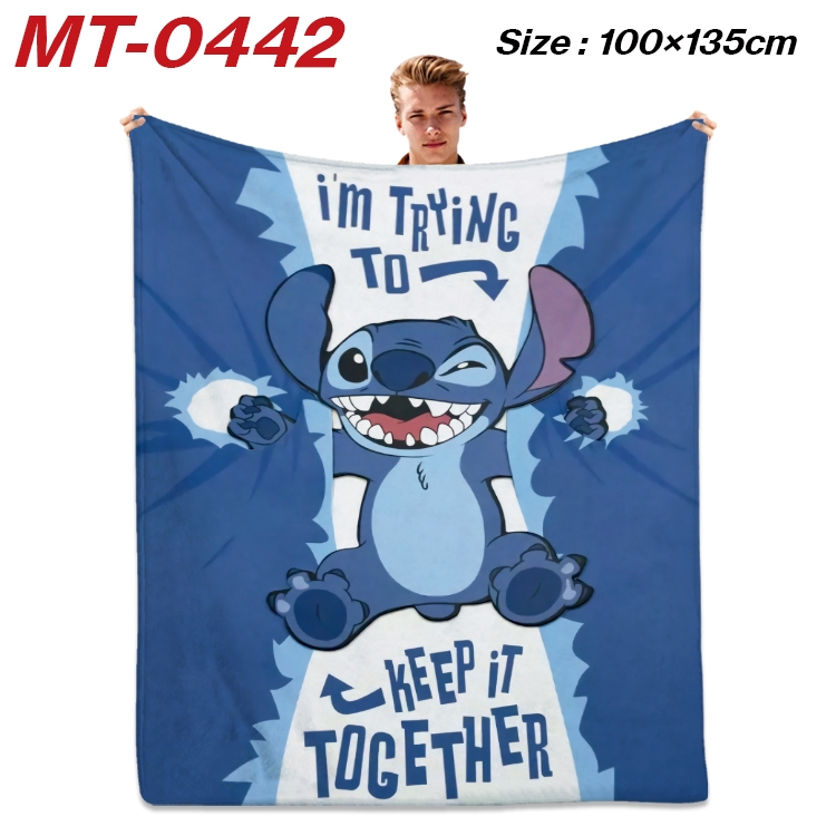 Stitch  Anime flannel blanket air conditioner quilt double-sided printing 100x135cm MT-0442