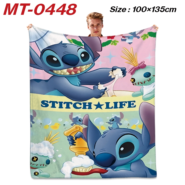 Stitch  Anime flannel blanket air conditioner quilt double-sided printing 100x135cm MT-0448