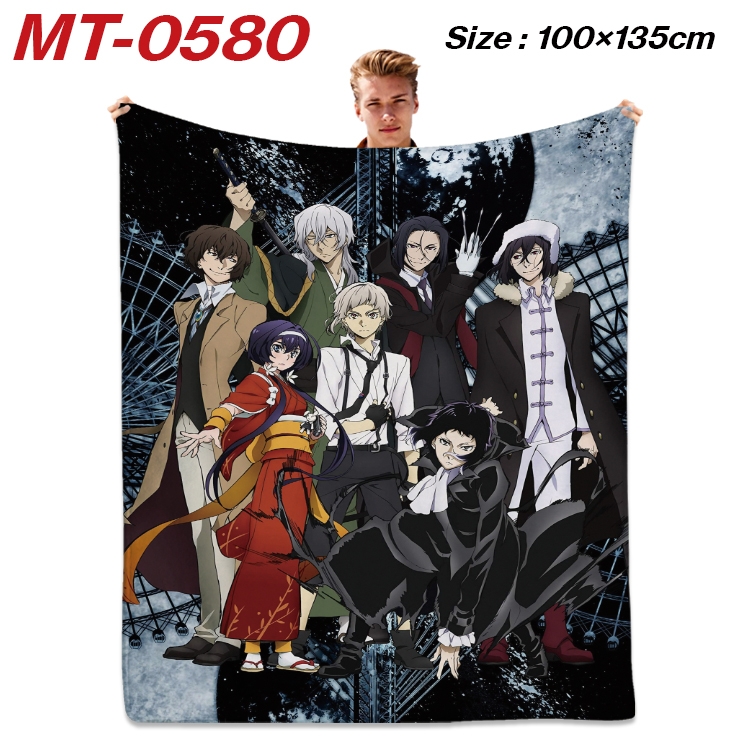 Bungo Stray Dogs  Anime flannel blanket air conditioner quilt double-sided printing 100x135cm MT-0580
