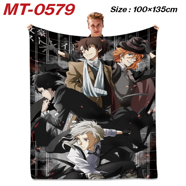 Bungo Stray Dogs  Anime flannel blanket air conditioner quilt double-sided printing 100x135cm MT-0579