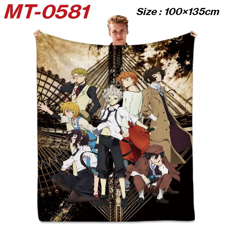 Bungo Stray Dogs  Anime flannel blanket air conditioner quilt double-sided printing 100x135cm MT-0581