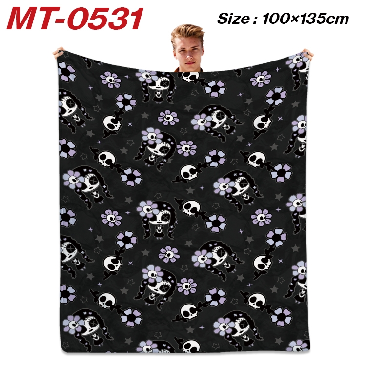 TheAddamsFamily Anime flannel blanket air conditioner quilt double-sided printing 100x135cm MT-0531