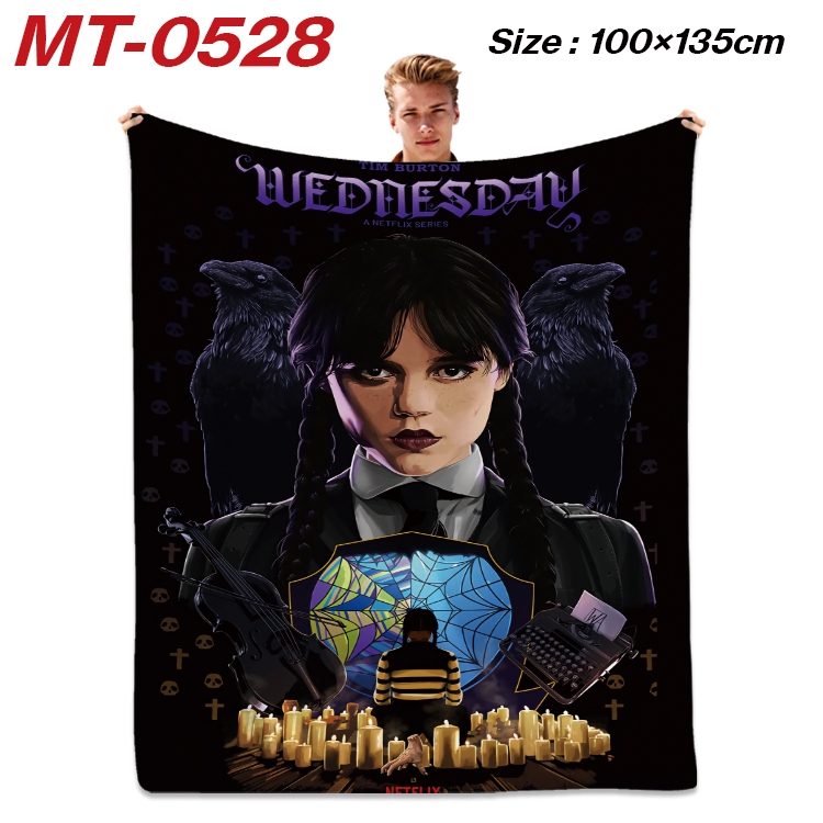 TheAddamsFamily Anime flannel blanket air conditioner quilt double-sided printing 100x135cm MT-0528