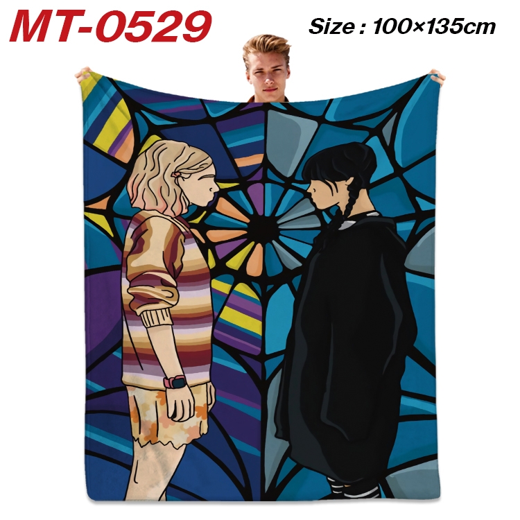 TheAddamsFamily Anime flannel blanket air conditioner quilt double-sided printing 100x135cm MT-0529