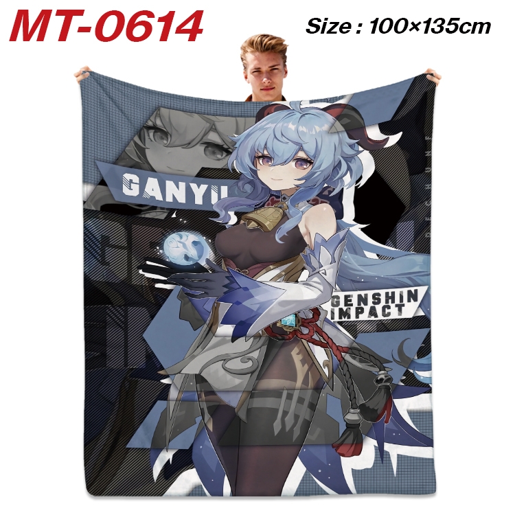 Genshin Impact  Anime flannel blanket air conditioner quilt double-sided printing 100x135cm MT-0614