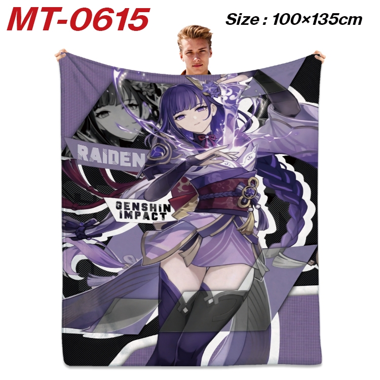Genshin Impact  Anime flannel blanket air conditioner quilt double-sided printing 100x135cm MT-0615