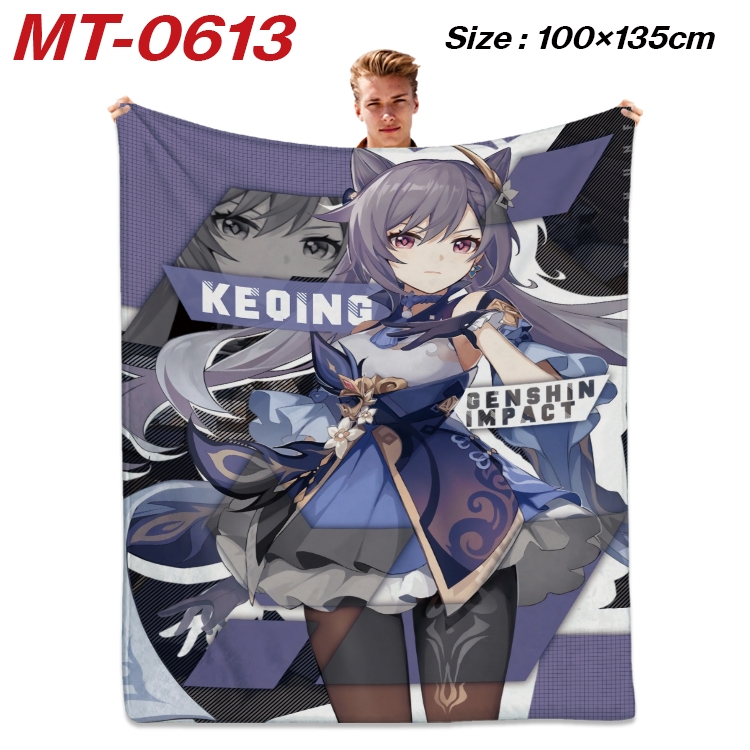 Genshin Impact  Anime flannel blanket air conditioner quilt double-sided printing 100x135cm MT-0613