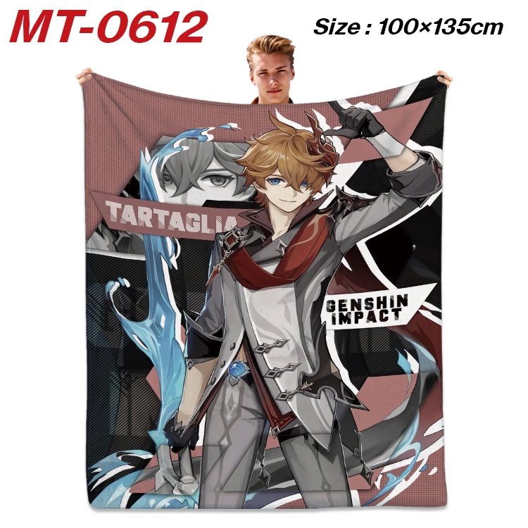 Genshin Impact  Anime flannel blanket air conditioner quilt double-sided printing 100x135cm MT-0612
