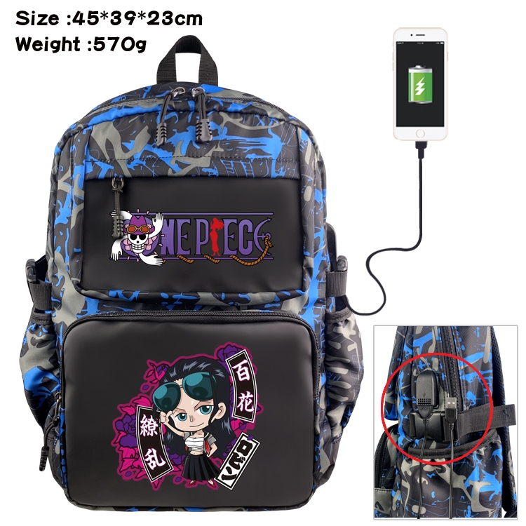 One Piece Anime waterproof nylon camouflage backpack School Bag 45X39X23CM
