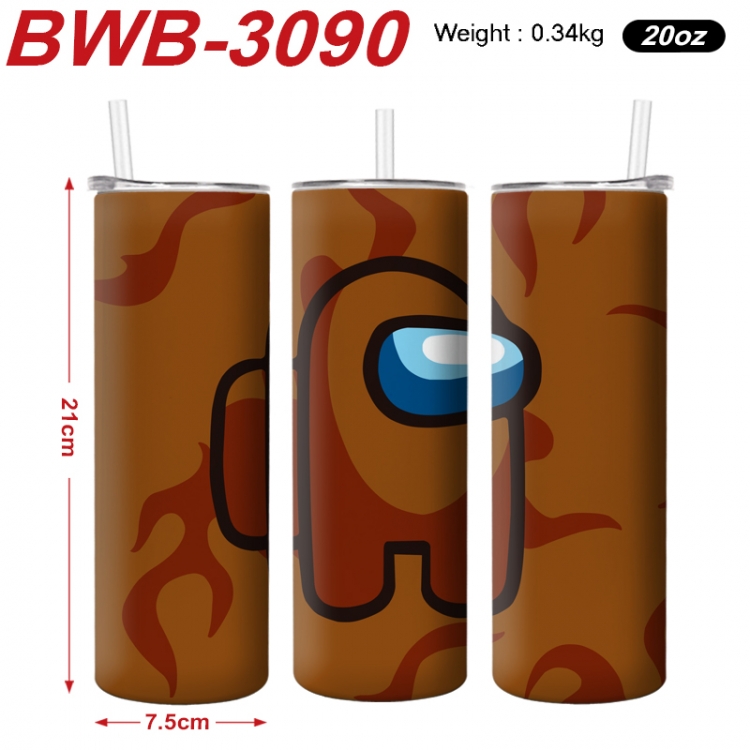 Among us Anime printing insulation cup straw cup 21X7.5CM BWB-3090A