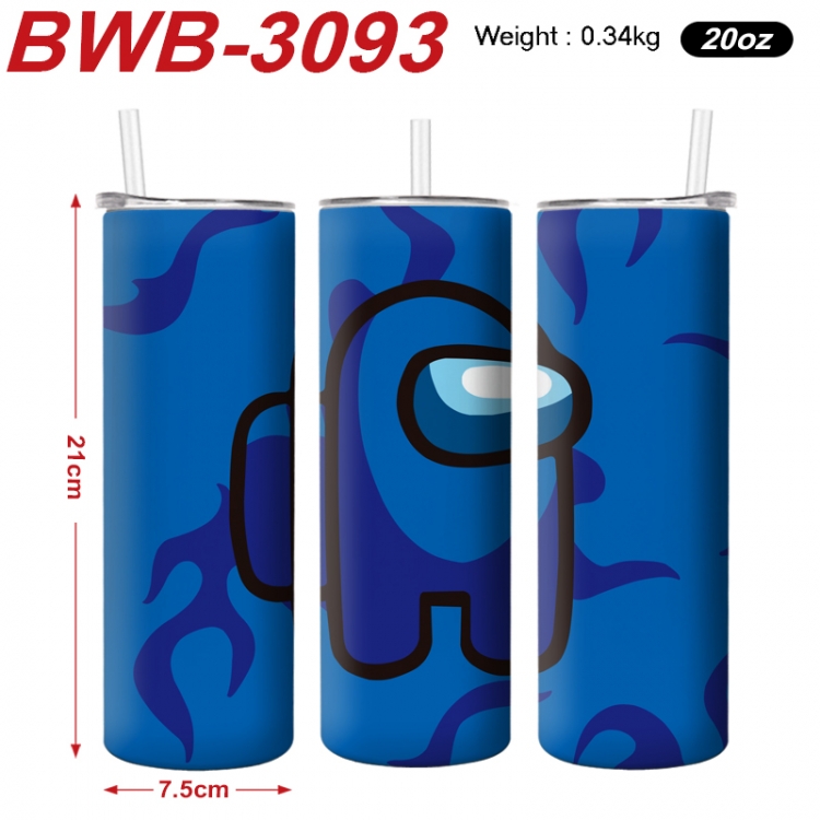 Among us Anime printing insulation cup straw cup 21X7.5CM BWB-3093A