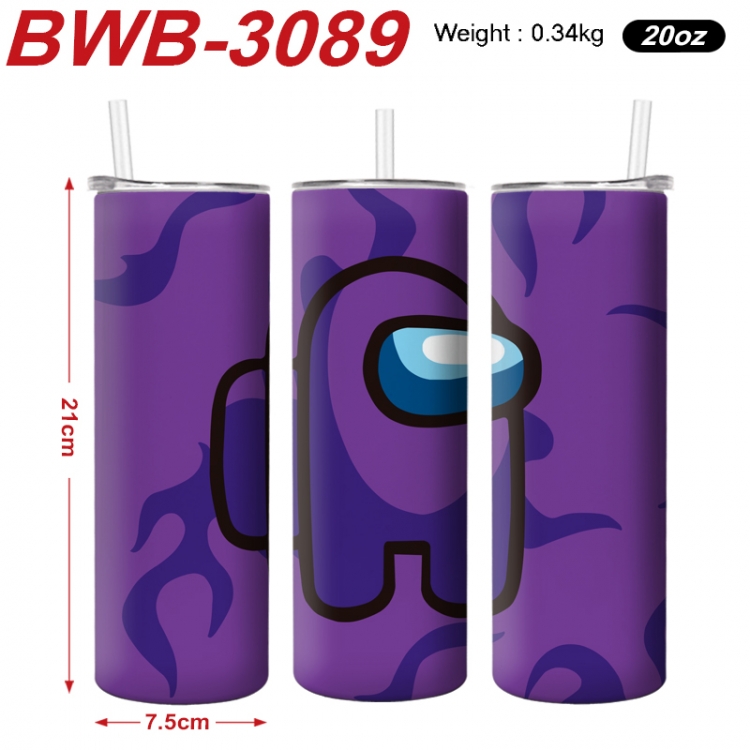 Among us Anime printing insulation cup straw cup 21X7.5CM  BWB-3089A