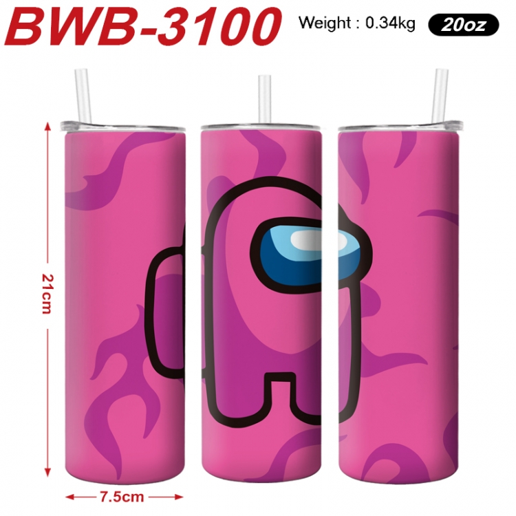 Among us Anime printing insulation cup straw cup 21X7.5CM  BWB-3100A