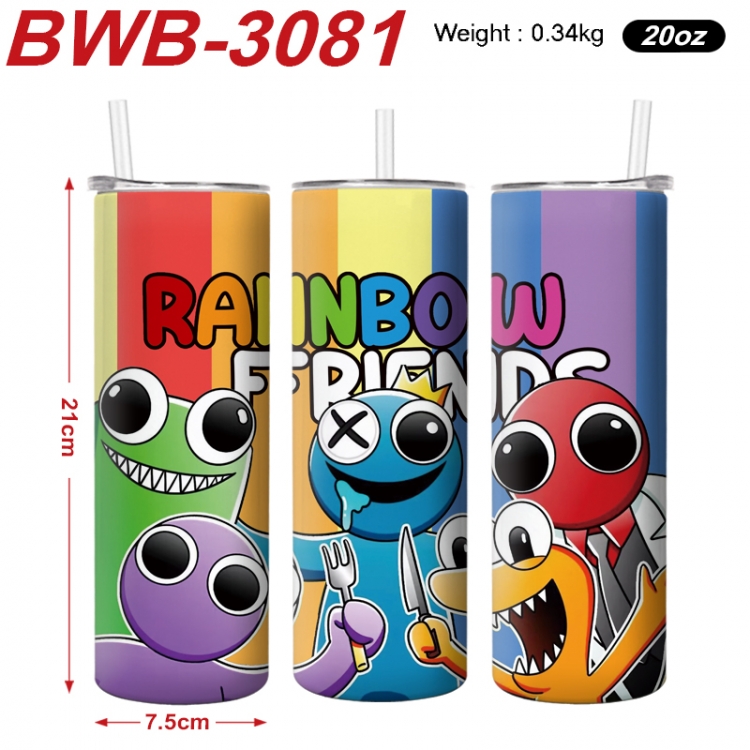 Rainbow Friend Anime printing insulation cup straw cup 21X7.5CM  BWB-3081A