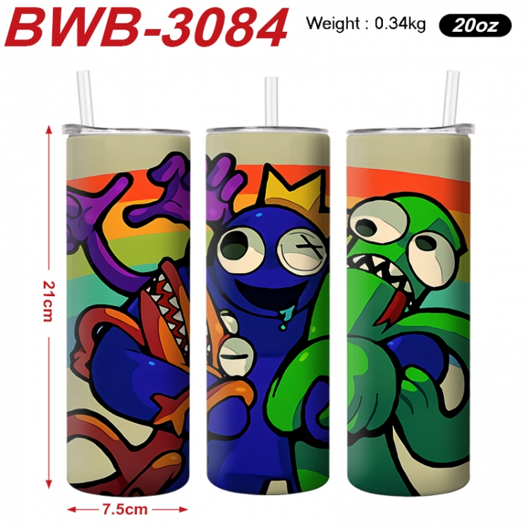 Rainbow Friend Anime printing insulation cup straw cup 21X7.5CM  BWB-3084A