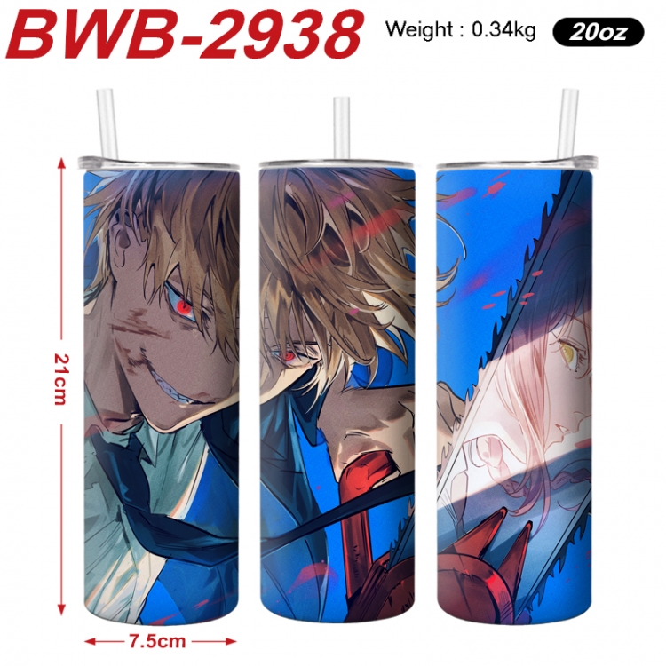 Chainsaw man Anime printing insulation cup straw cup 21X7.5CM BWB-2938A