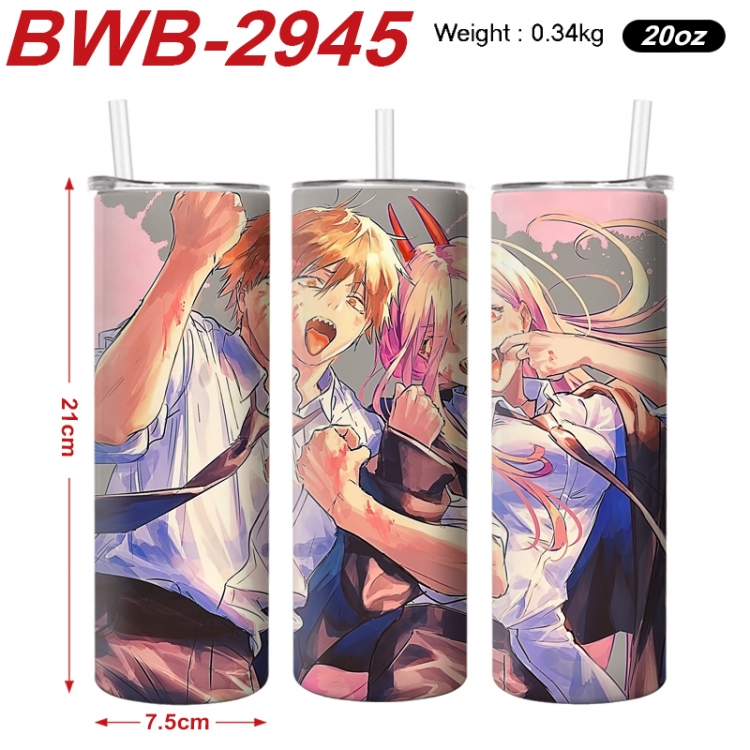 Chainsaw man Anime printing insulation cup straw cup 21X7.5CM BWB-2945A